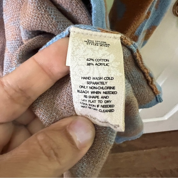 Soft Surroundings cardigan blue terra cotta large - Picture 4 of 6